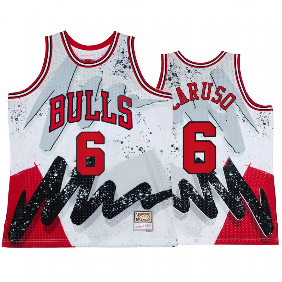 Chicago Bulls Alex Caruso Hyper Hoop #6 White Throwback 90s Jersey