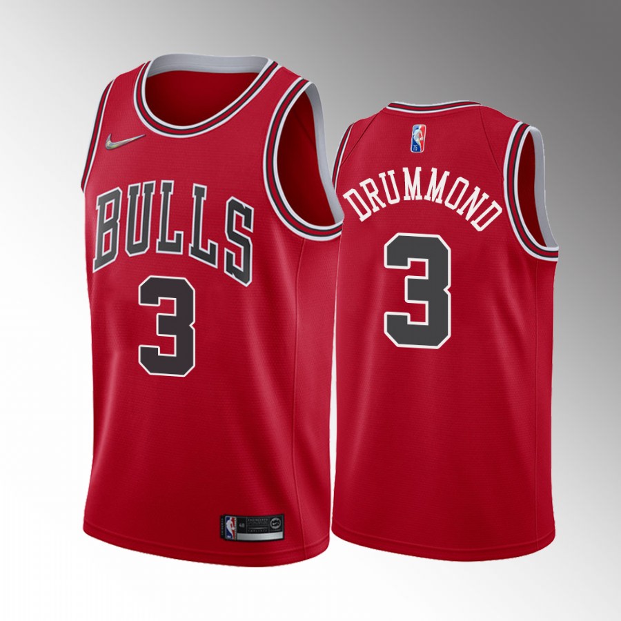 Chicago Bulls Andre Drummond #3 Icon Edition Red Jersey 2022 Trade