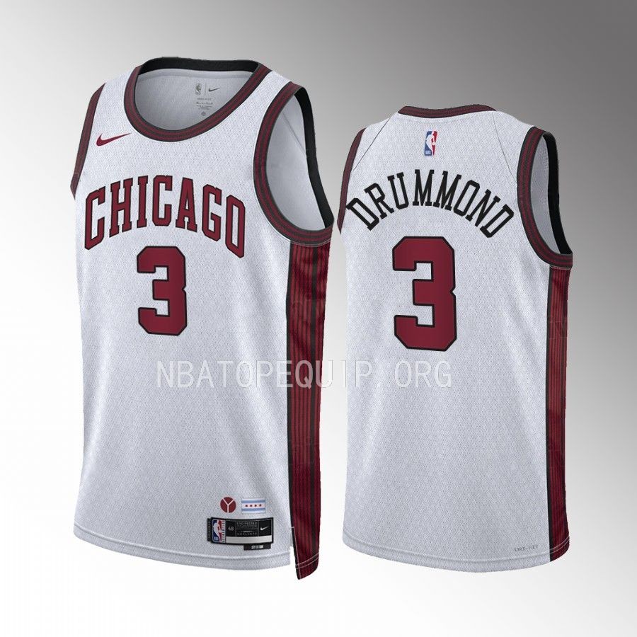 Chicago Bulls Andre Drummond 2022-23 City Edition White #3 Jersey Swingman