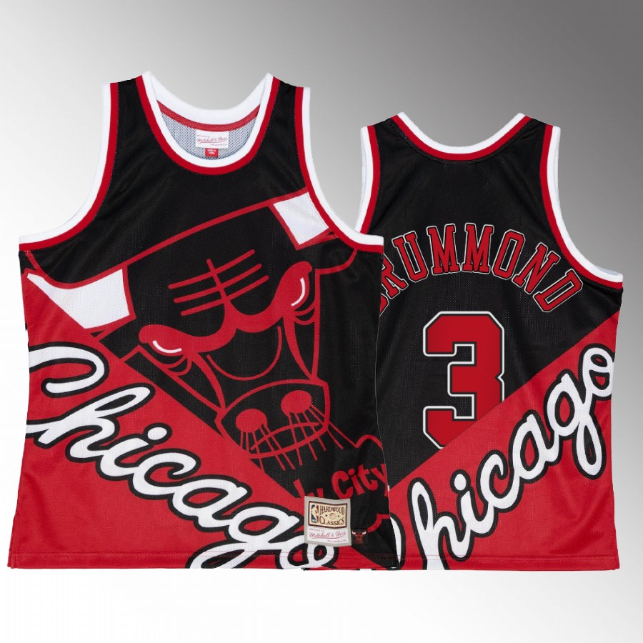 Chicago Bulls Andre Drummond Big Face 5.0 #3 Tank Top Red Black Two-Tone Fashion Men's Jersey Shirt