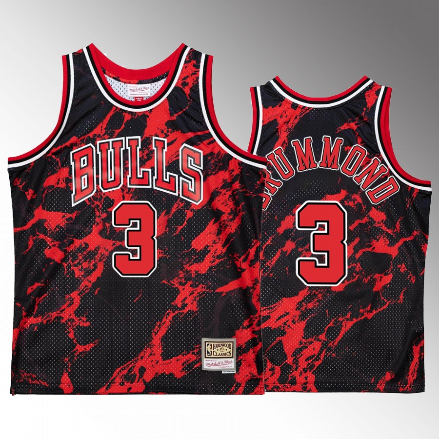 Chicago Bulls Andre Drummond Red Marble Swingman Men Jersey Hardwood Classics
