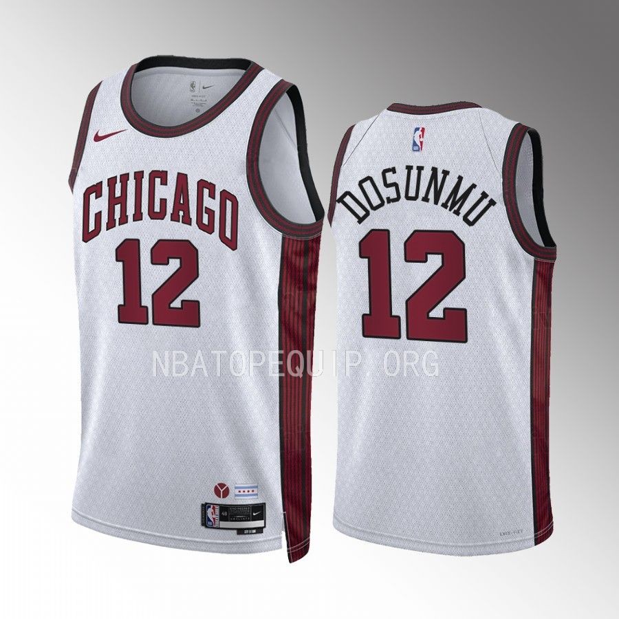 Chicago Bulls Ayo Dosunmu 2022-23 City Edition White #12 Jersey Swingman