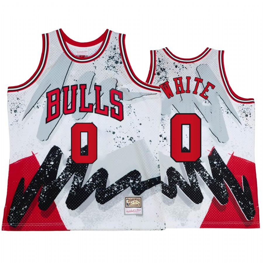 Chicago Bulls Coby White Hyper Hoop #0 White Throwback 90s Jersey