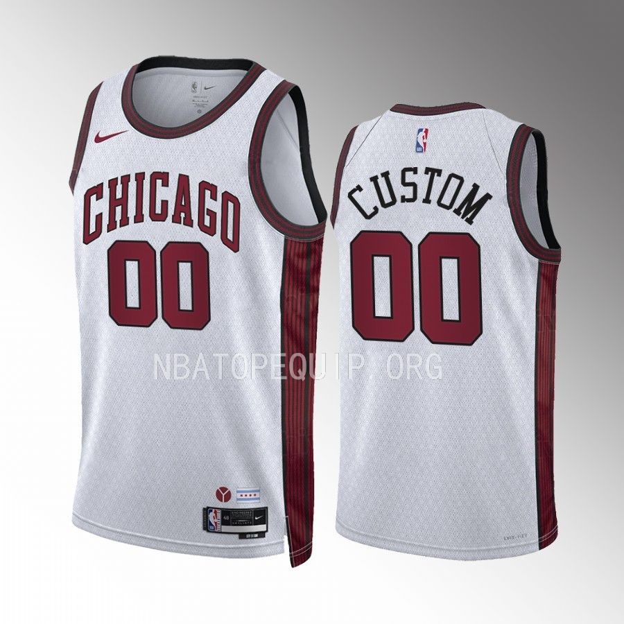 Chicago Bulls Custom 2022-23 City Edition White #00 Jersey Swingman