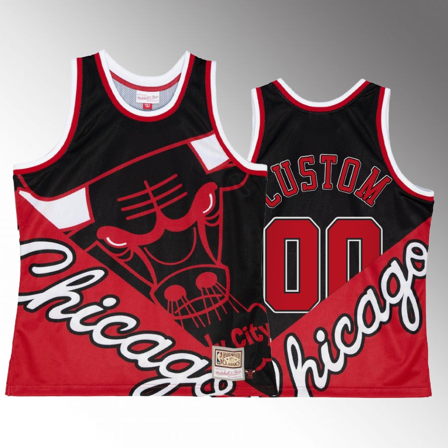 Chicago Bulls Custom Big Face 5.0 #00 Tank Top Red Black Two-Tone Fashion Men's Jersey Shirt