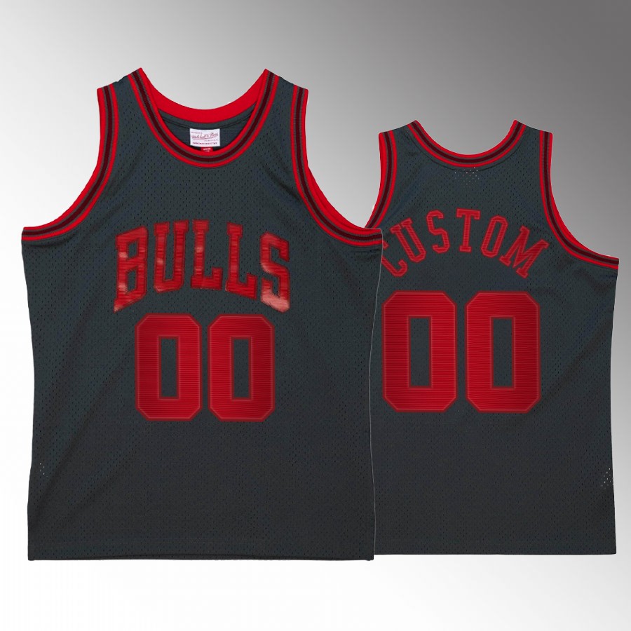 Chicago Bulls Custom Space Knit #00 Black Hardwood Classics Jersey
