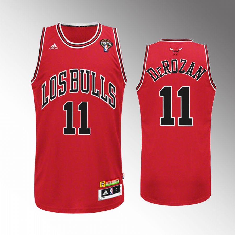 Chicago Bulls DeMar DeRozan Red Noche Latina Men Jersey Throwback