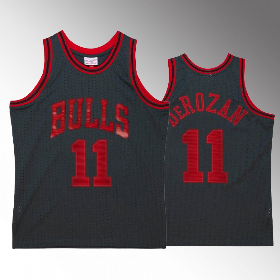 Chicago Bulls DeMar DeRozan Space Knit #11 Black Hardwood Classics Jersey