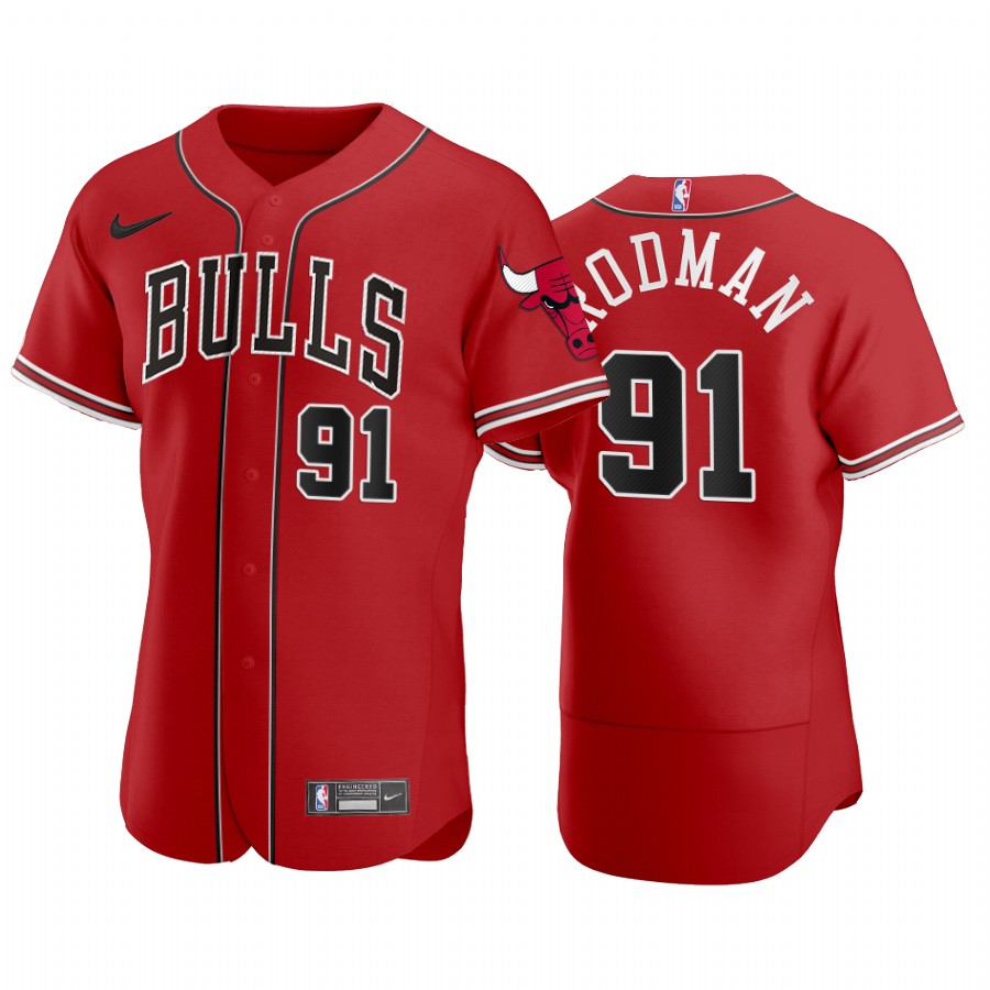 Chicago Bulls Dennis Rodman NBA X MLB Crossover Edition Baseball Jersey Shirts