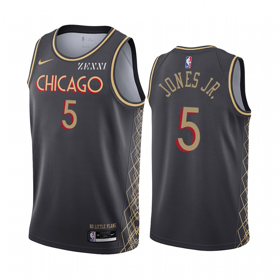 Chicago Bulls Derrick Jones Jr. 2021 Black City Edition Jersey