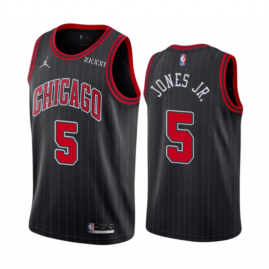 Chicago Bulls Derrick Jones Jr. 2021 Black Statement Edition Jersey