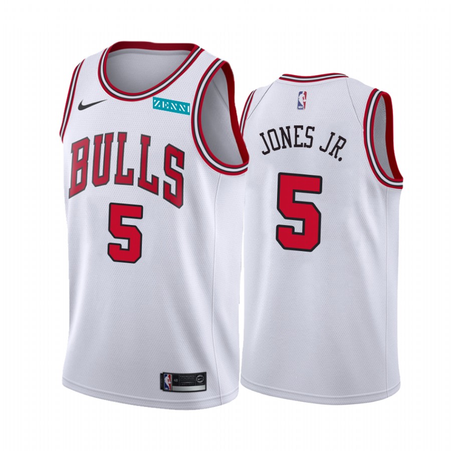 Chicago Bulls Derrick Jones Jr. 2021 White Association Edition Jersey