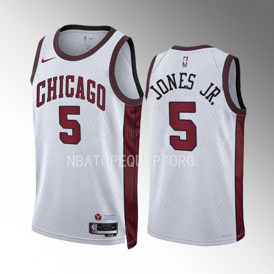 Chicago Bulls Derrick Jones Jr. 2022-23 City Edition White #5 Jersey Swingman