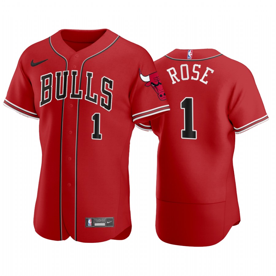Chicago Bulls Derrick Rose NBA X MLB Crossover Edition Baseball Jersey Shirts