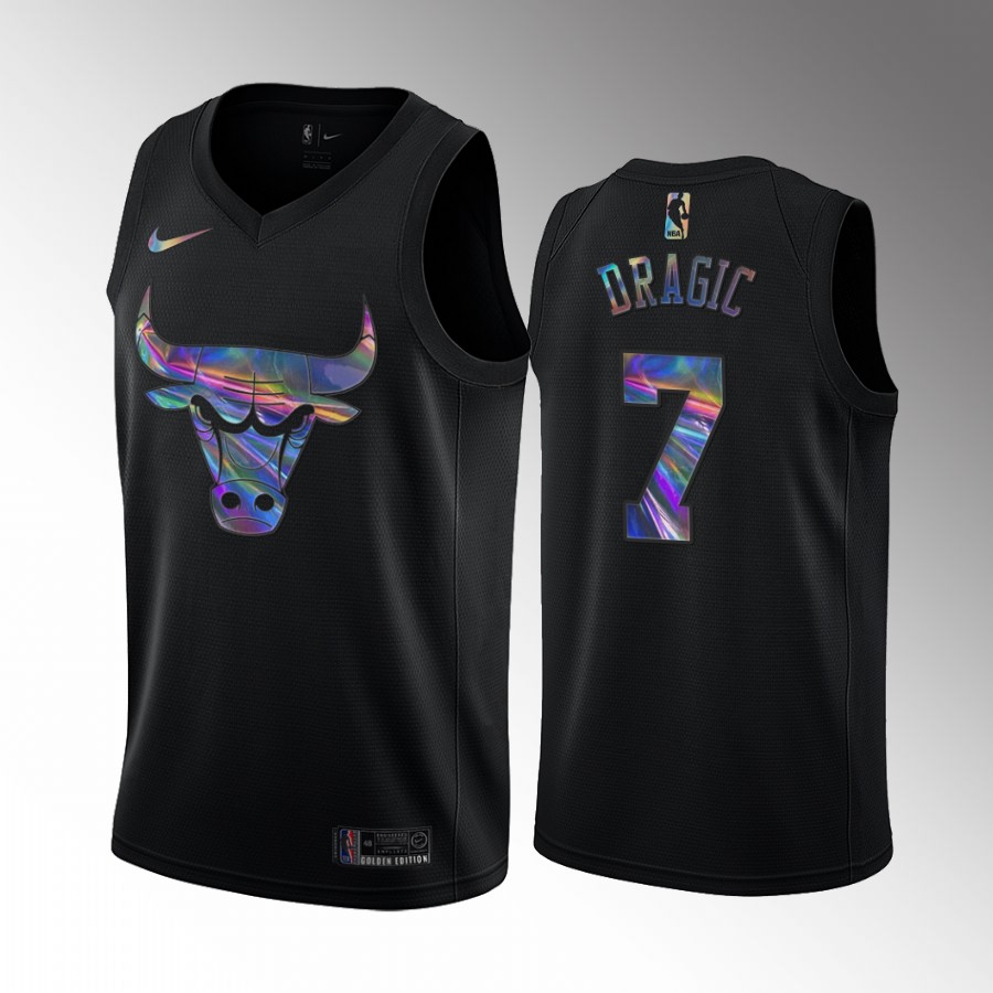 Chicago Bulls Goran Dragic #7 Jersey Iridescent Holographic Black Limited Edition
