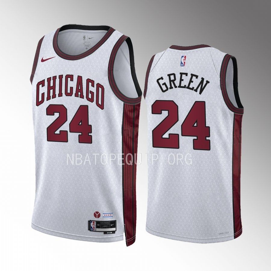 Chicago Bulls Javonte Green 2022-23 City Edition White #24 Jersey Swingman