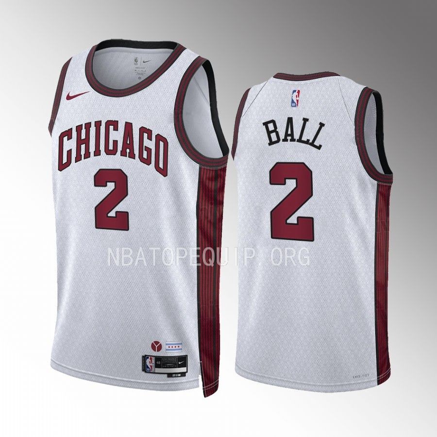 Chicago Bulls Lonzo Ball 2022-23 City Edition White #2 Jersey Swingman