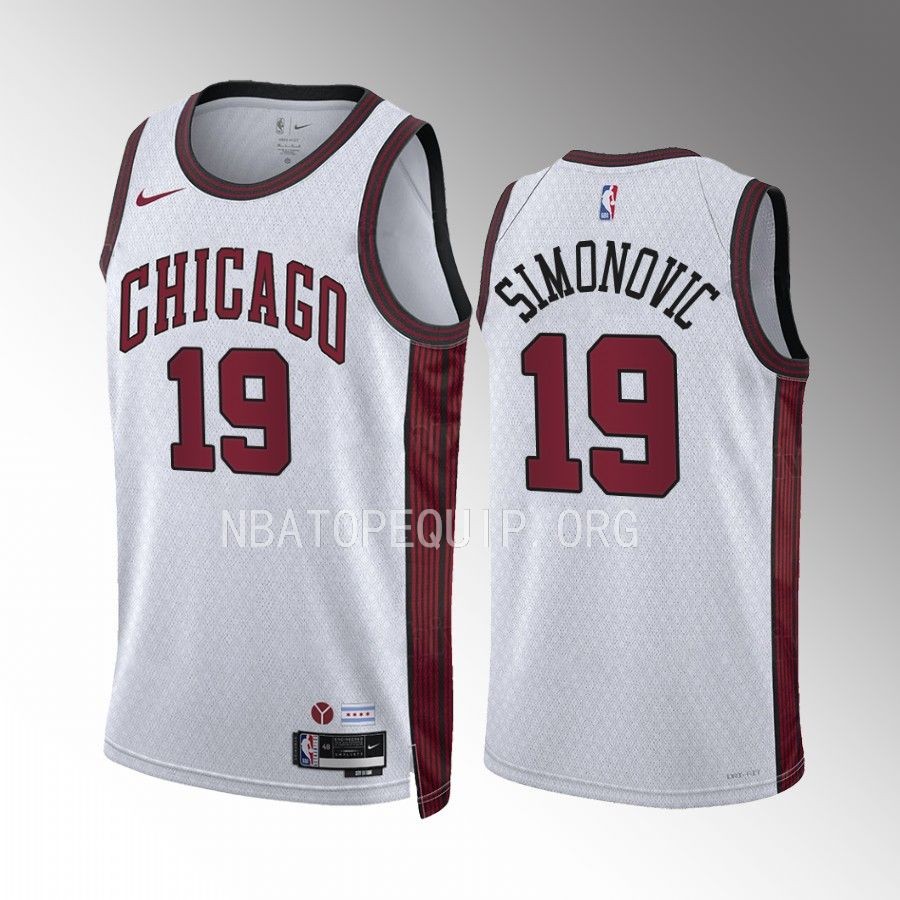 Chicago Bulls Marko Simonovic 2022-23 City Edition White #19 Jersey Swingman