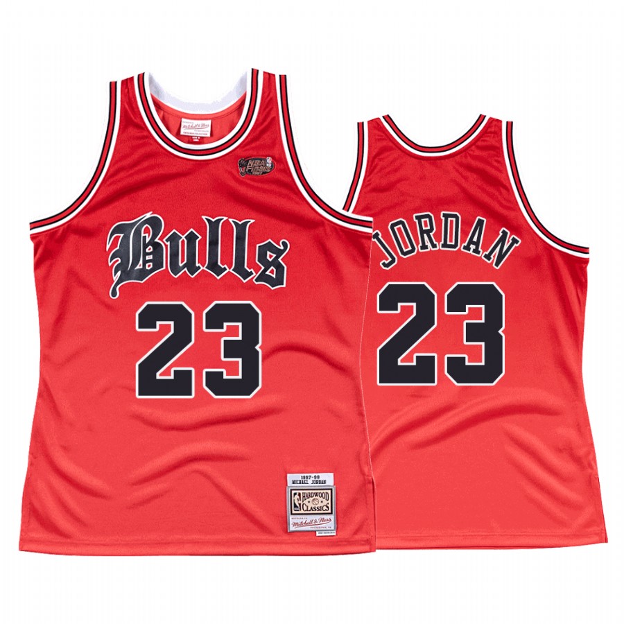 Chicago Bulls Michael Jordan #23 Red Old English Jersey