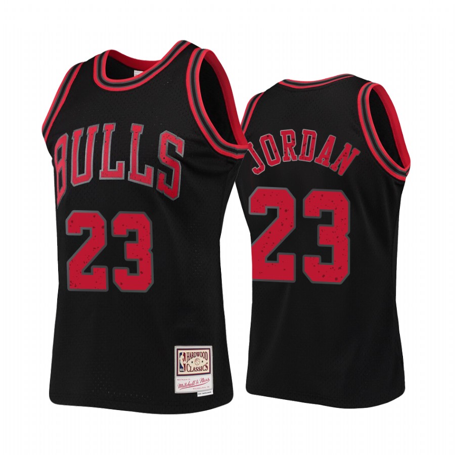 Chicago Bulls Michael Jordan Black Rings Collection HWC Jersey #23