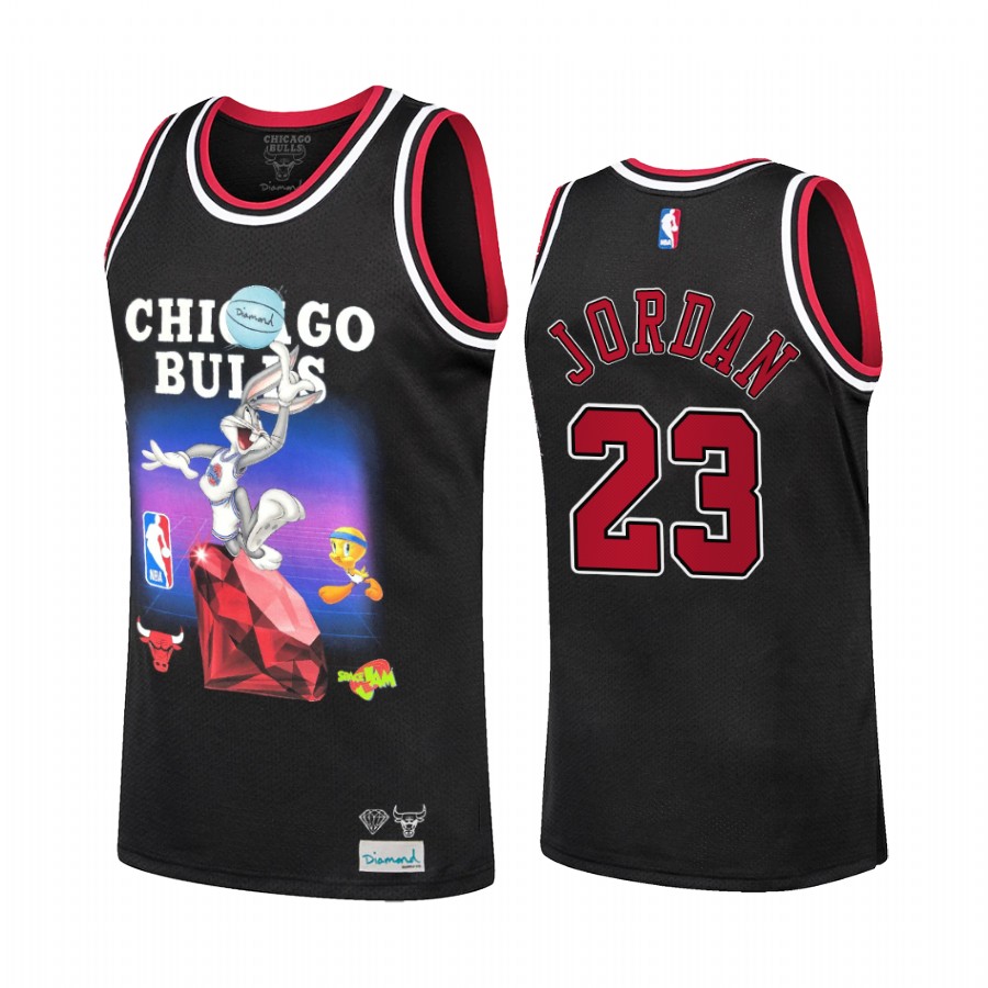 Chicago Bulls Michael Jordan Diamond Supply Co. x Space Jam x NBA #23 Black Jersey