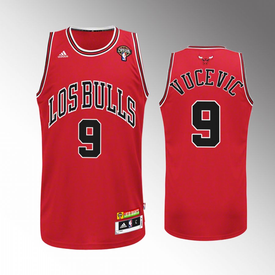 Chicago Bulls Nikola Vucevic Red Noche Latina Men Jersey Throwback