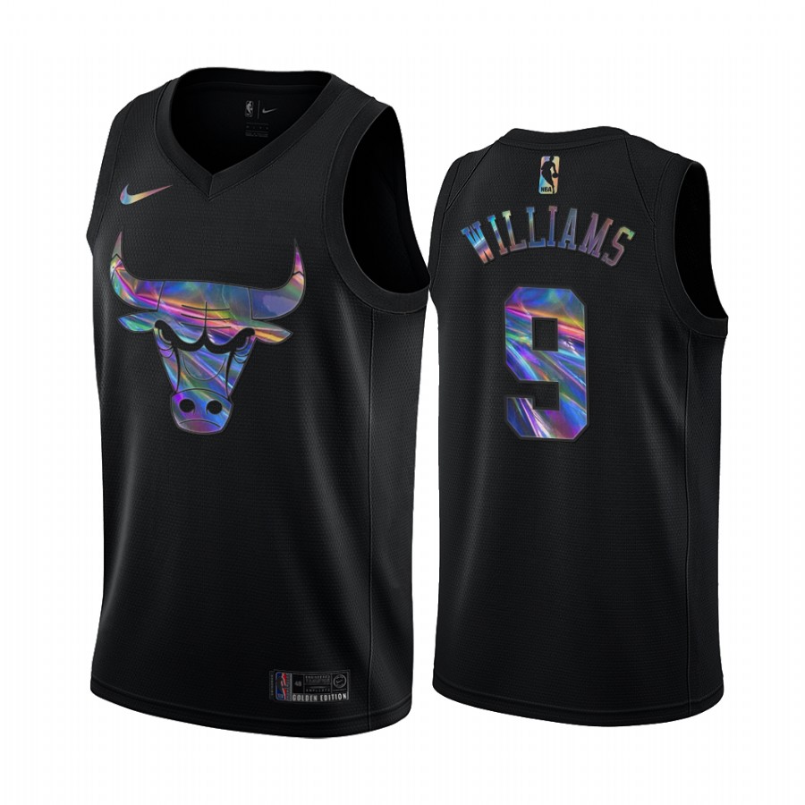 Chicago Bulls Patrick Williams #9 Jersey Iridescent Holographic Black Limited Edition