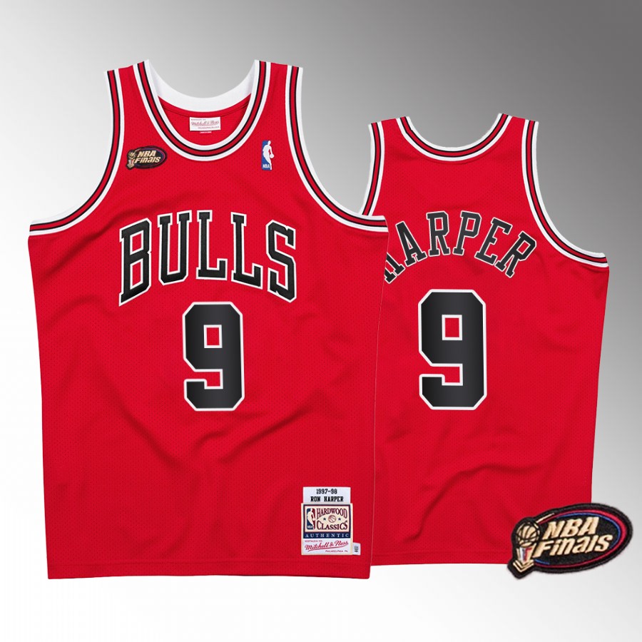 Chicago Bulls Ron Harper 1997-98 NBA Finals #9 Red The Last Dance Jersey