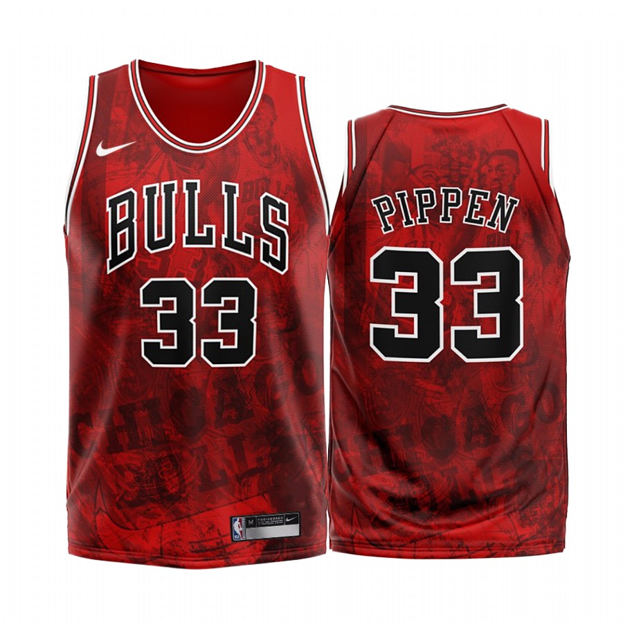 Chicago Bulls Scottie Pippen #33 Red 2020 Fashion Edition Jersey
