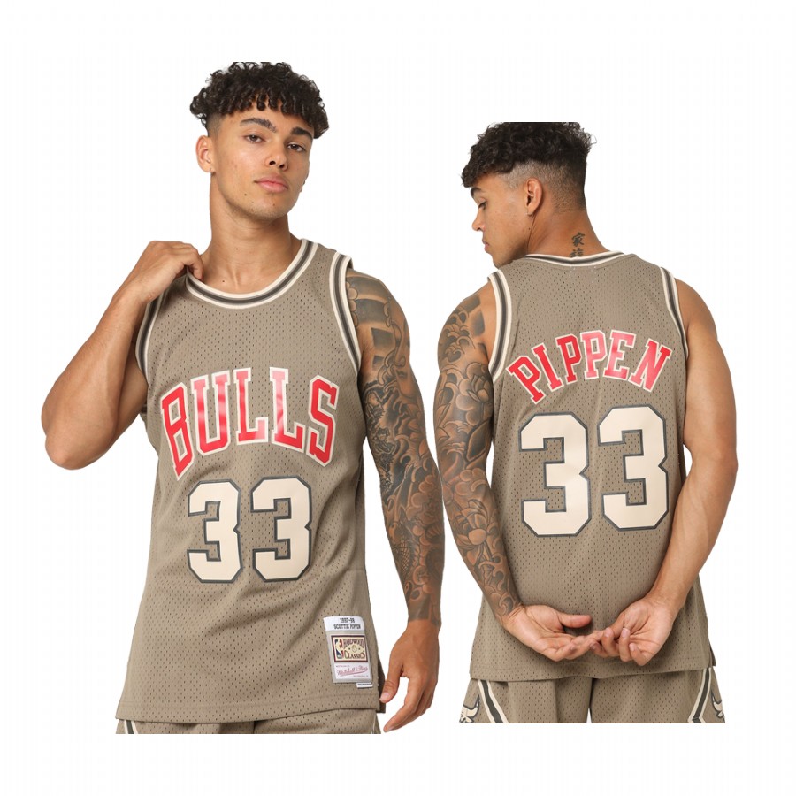 Chicago Bulls Scottie Pippen #33 Wallnut 97-98 Mitchell & Ness Astro Jersey
