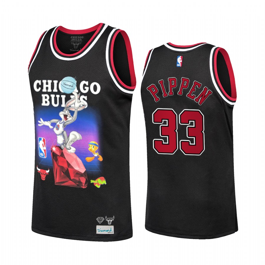 Chicago Bulls Scottie Pippen Diamond Supply Co. x Space Jam x NBA #33 Black Jersey