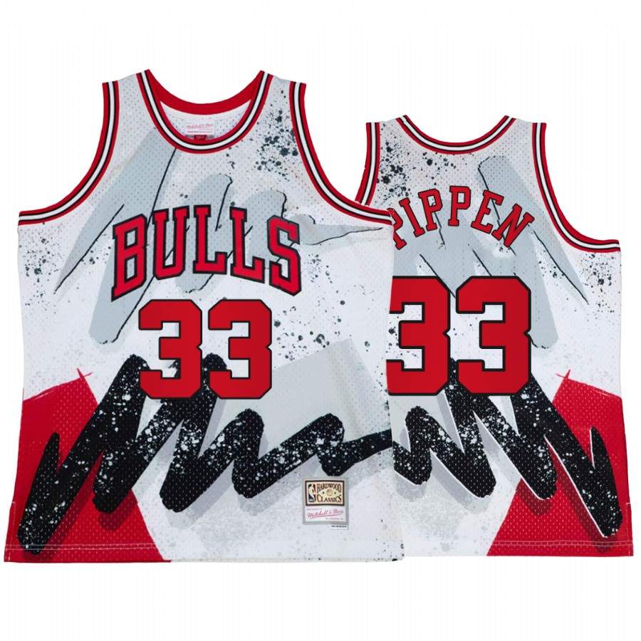 Chicago Bulls Scottie Pippen Hyper Hoop #33 White Throwback 90s Jersey