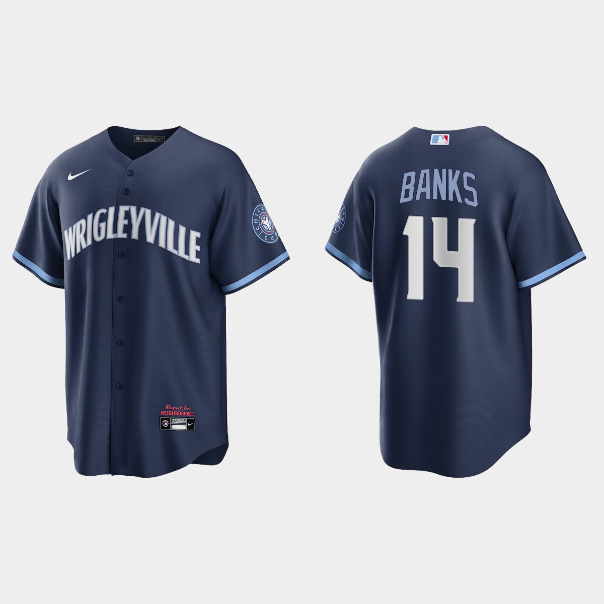 Chicago Cubs #14 Ernie Banks 2021 City Connect Jersey - Navy