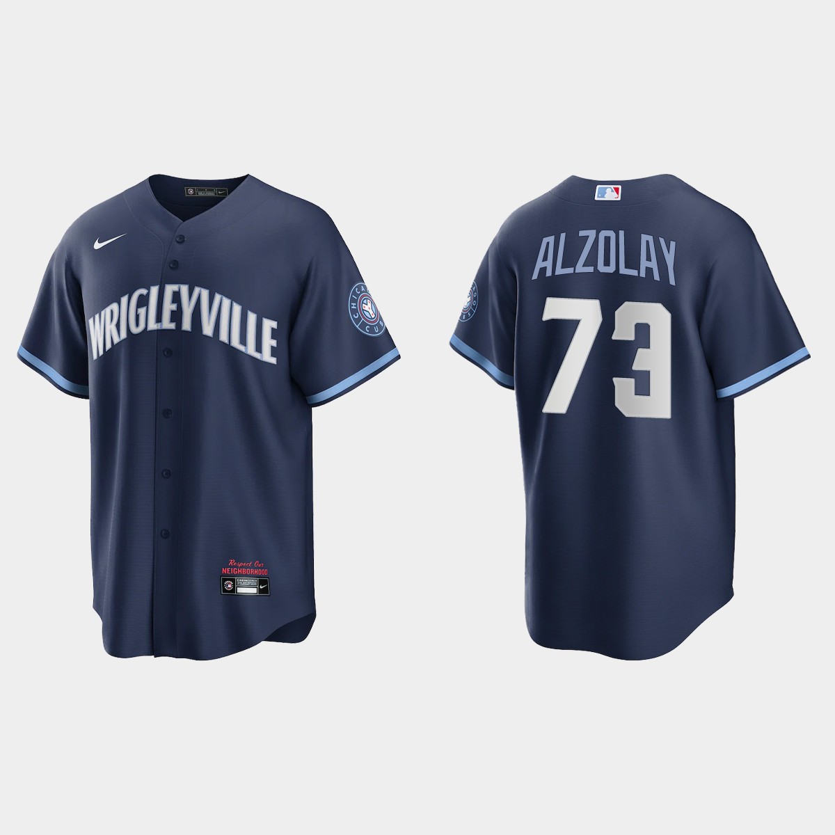 Chicago Cubs #73 Adbert Alzolay 2021 City Connect Jersey - Navy
