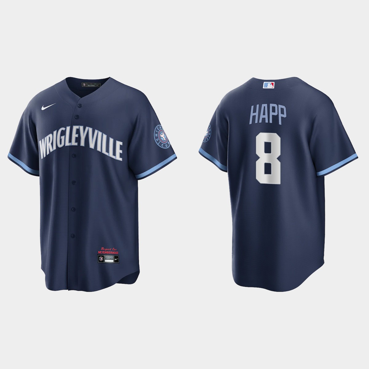 Chicago Cubs #8 Ian Happ 2021 City Connect Jersey - Navy