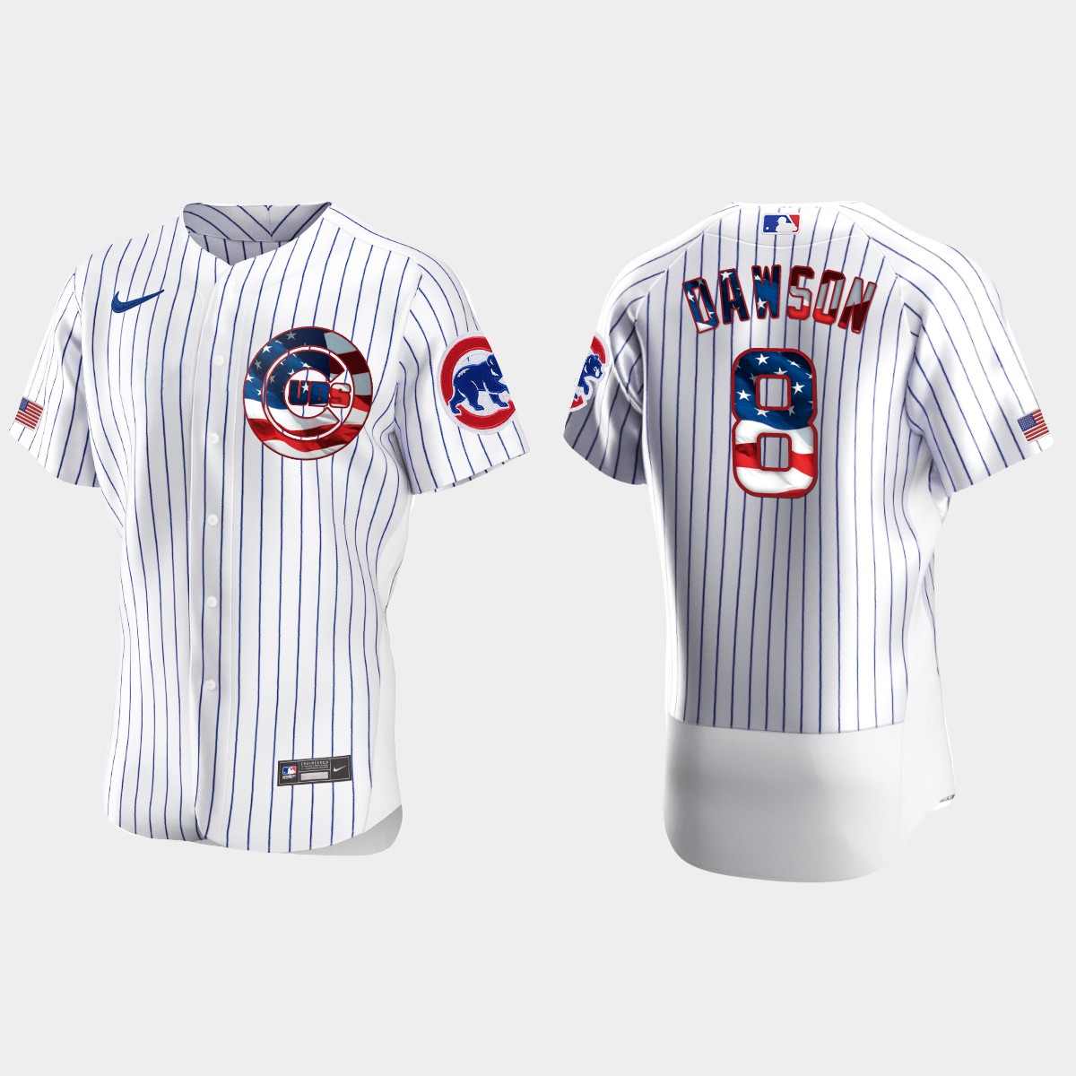 Chicago Cubs Andre Dawson 2020 Stars And Stripes 4th of July Jersey - White