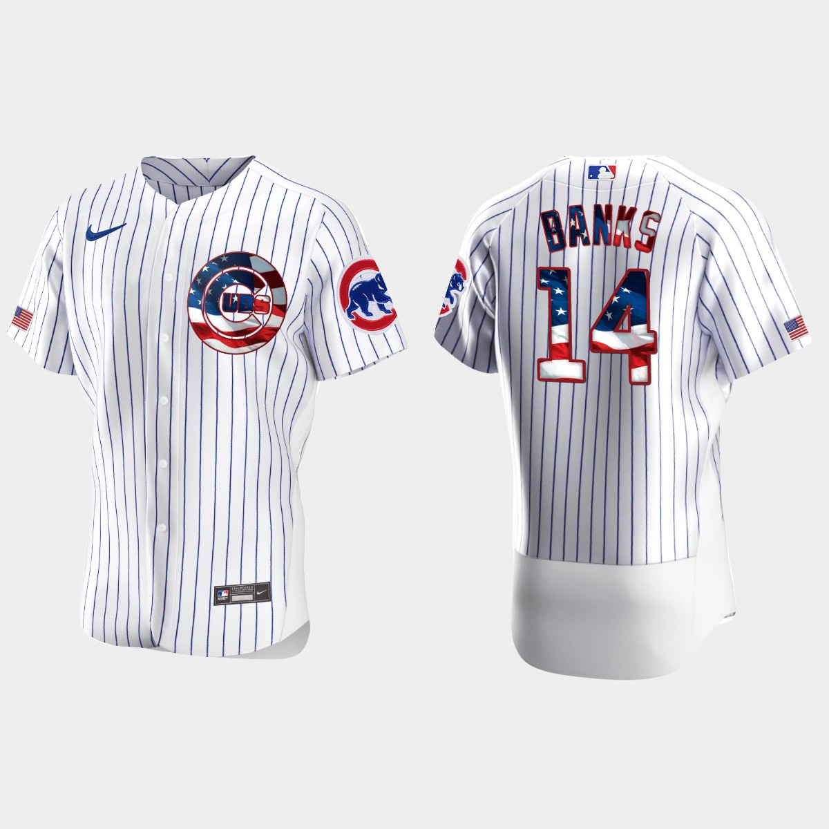 Chicago Cubs Ernie Banks 2020 Stars 4th of July Jersey - White