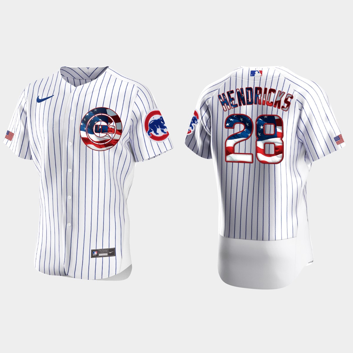 Chicago Cubs Kyle Hendricks 2020 Stars And Stripes 4th of July Jersey - White