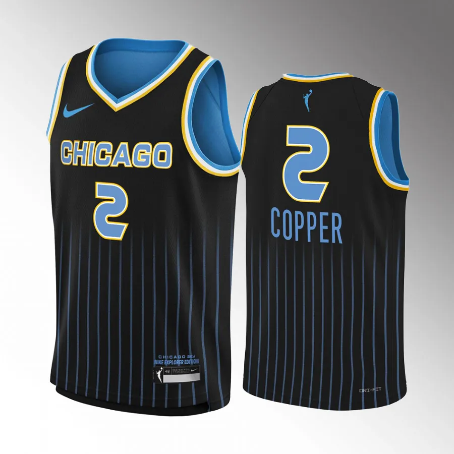 Chicago Sky Kahleah Copper Black #2 Explorer Edition Youth Swingman Jersey