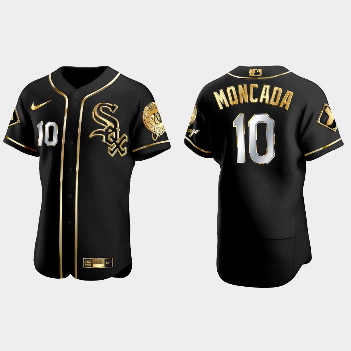 Chicago White Sox #10 Yoan Moncada Golden Edition Jersey - Black