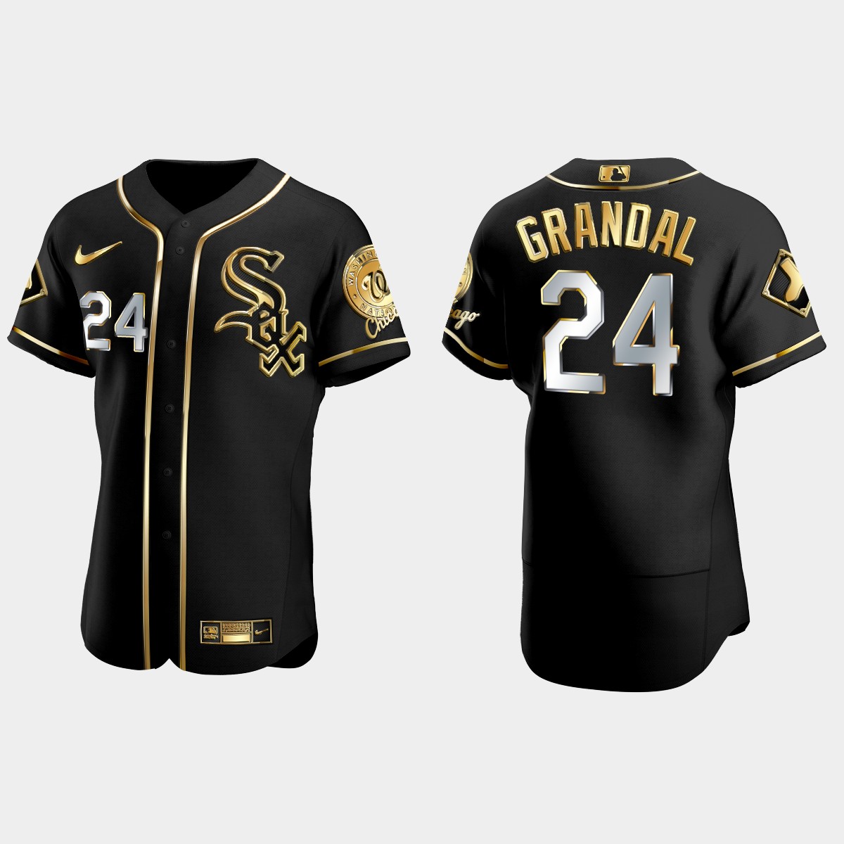 Chicago White Sox #24 Yasmani Grandal Golden Edition Jersey - Black