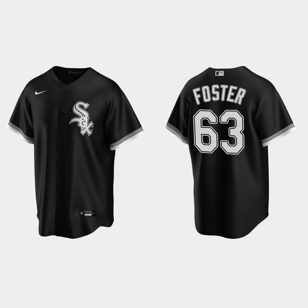 Chicago White Sox #63 Matt Foster Alternate Jersey - Black