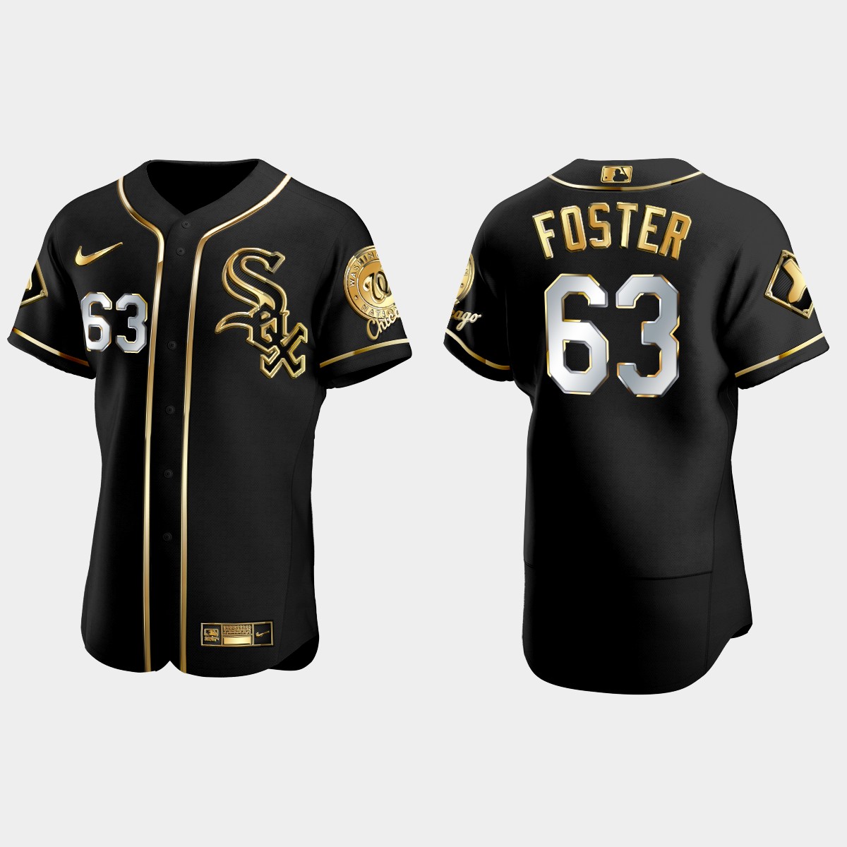 Chicago White Sox #63 Matt Foster Golden Edition Jersey - Black