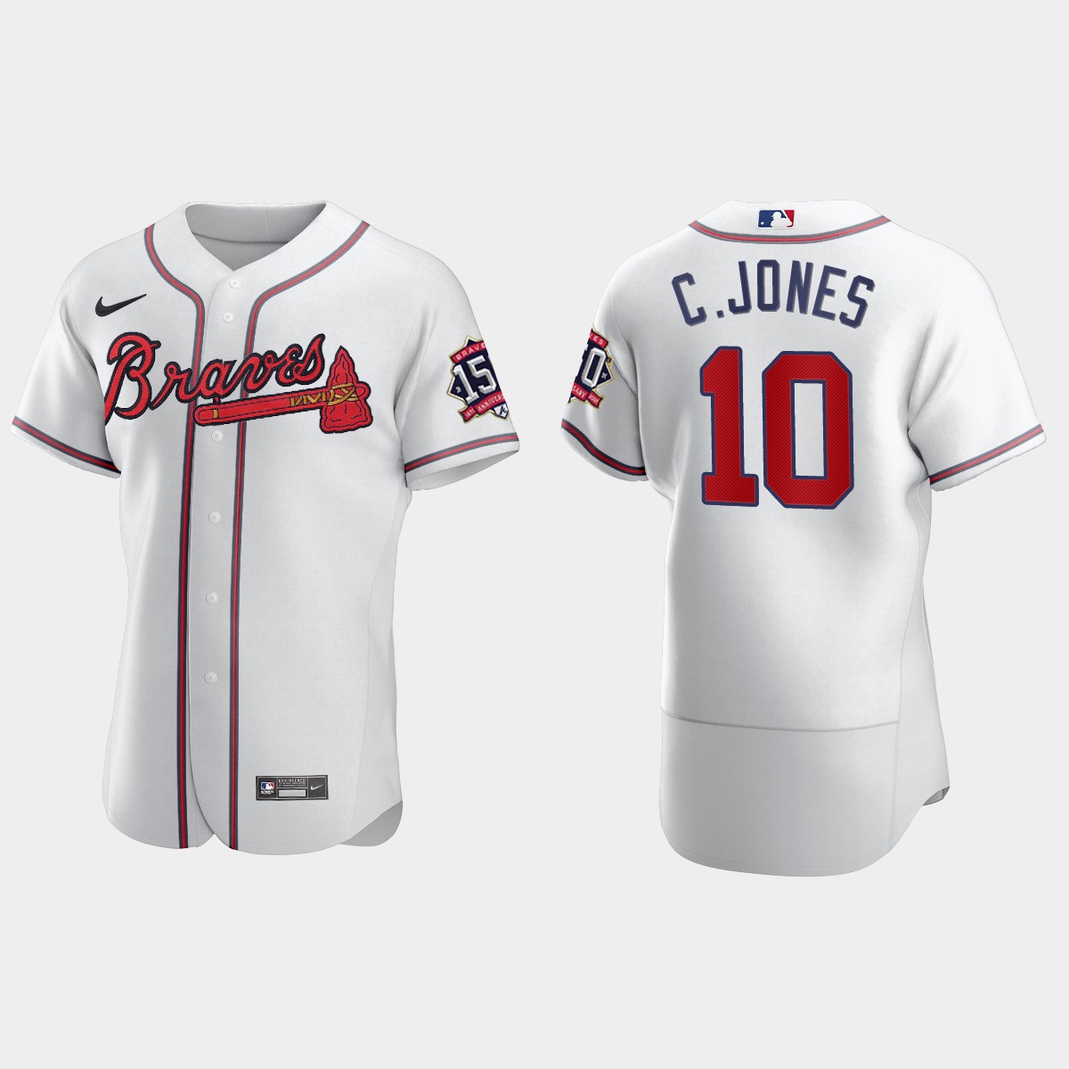 Chipper Jones Atlanta Braves 150th Anniversary World Series Jersey - White