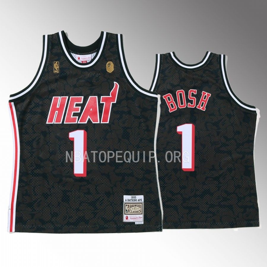 Chris Bosh 2022 BAPE Miami Heat Jersey Camo Tanktop Black Men's jersey