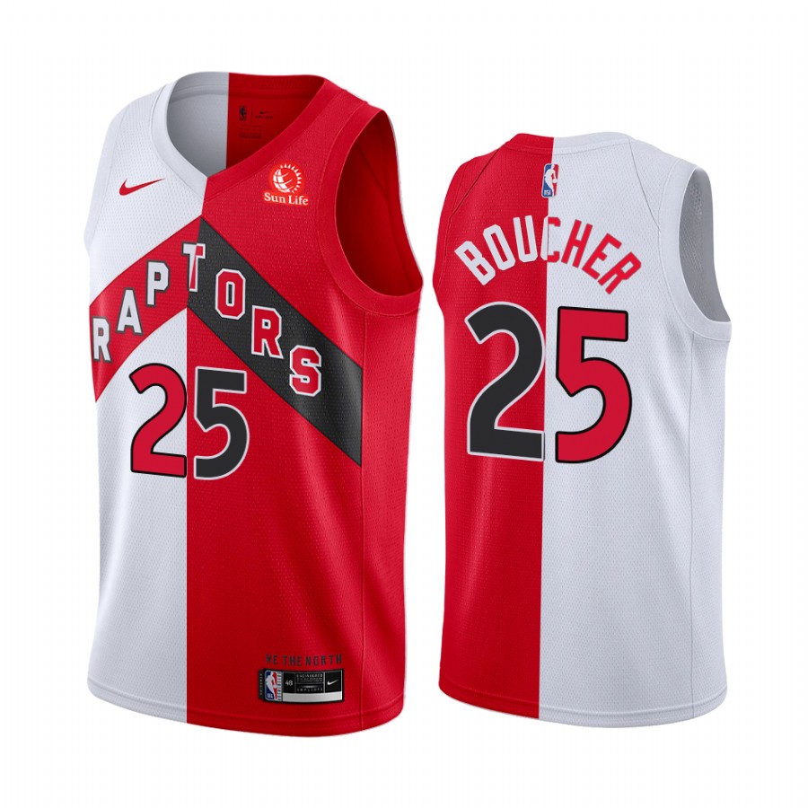 Chris Boucher Toronto Raptors 2020-21 Split White Red #25 Jersey Icon Association