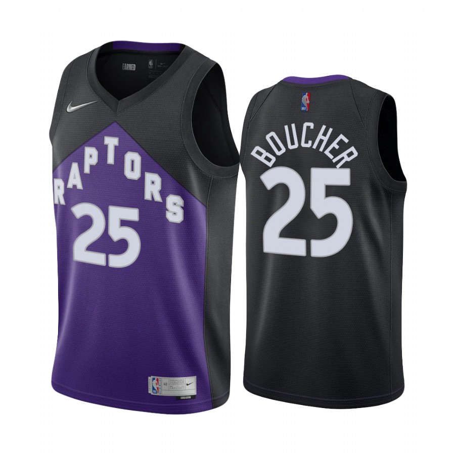 Chris Boucher Toronto Raptors 2021 Earned Black Purple #25 Jersey