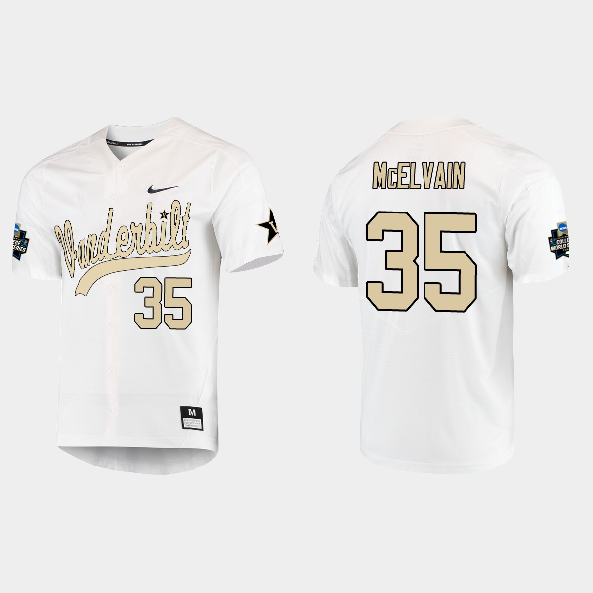 Chris McElvain Vanderbilt Commodores College World Series  Jersey - White