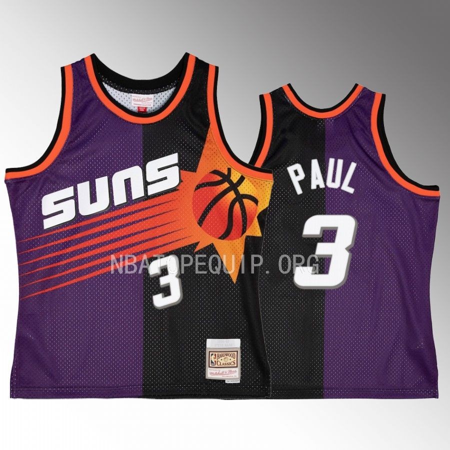 Chris Paul Phoenix Suns Purple Black Hardwood Classics Split Swingman #3 Jersey