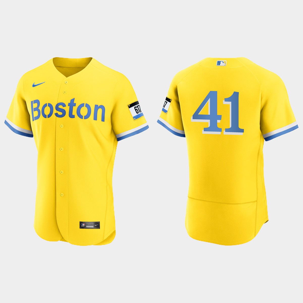 Chris Sale Boston Red Sox 2021 City Connect Jersey - Gold Light Blue